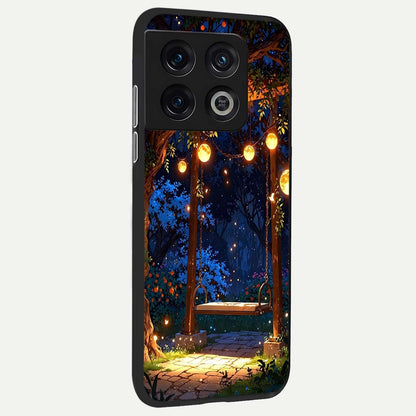  Twilight Garden Swing back cover For OnePlus 10 Pro slim fit glass case with vibrant aesthetic design