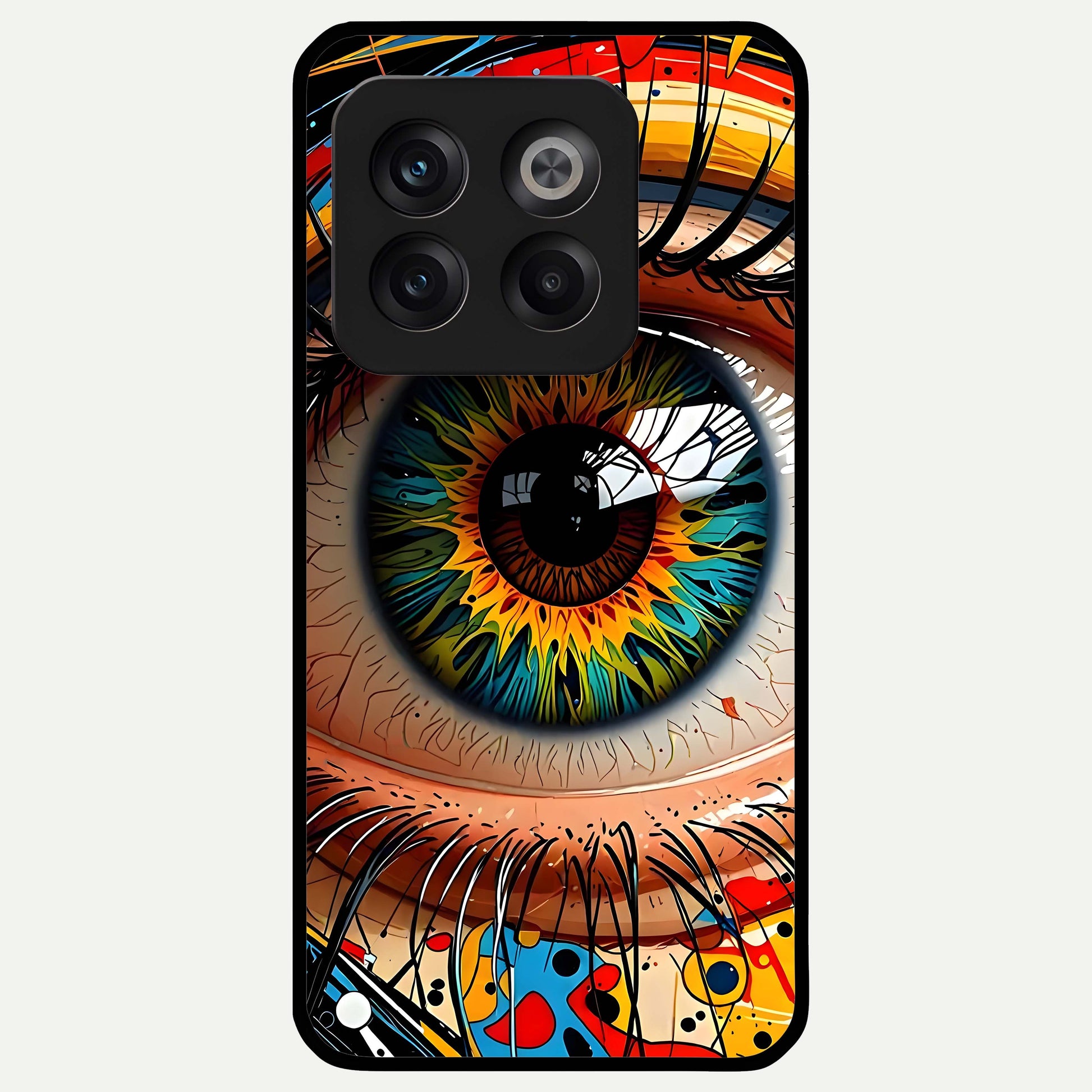 Colorful Eye Glass Case captured at a warm angle highlighting bold color contrasts, gloss, and edge clarity.