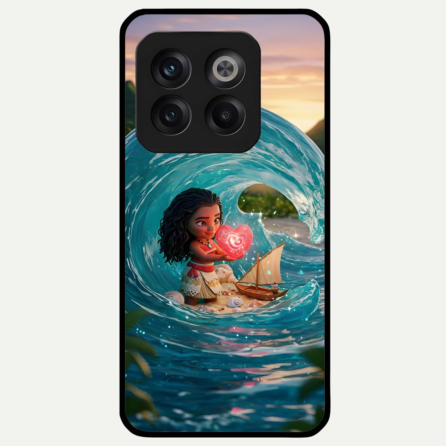 Heart of Ocean Glass Case captured at a warm angle highlighting deep blue tones, gloss, and edge clarity.