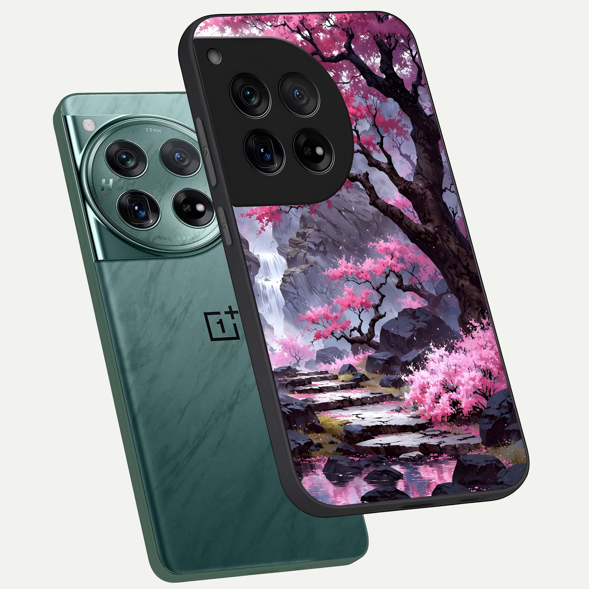 Pinkish Scenery Glass Case displayed upright for calm scenic visibility and premium finish.