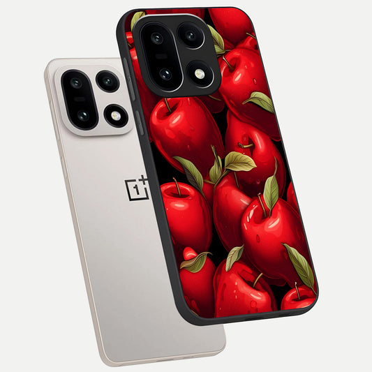  Apple Pattern phone case For Oneplus 15 showing premium glass back cover with detailed artwork