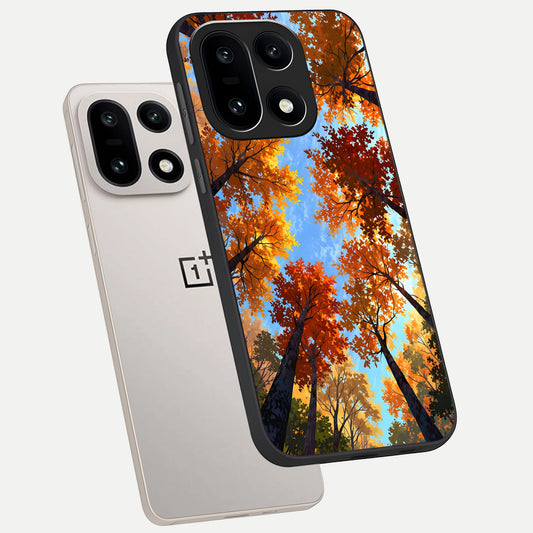  Autumn Sky Rise phone case For Oneplus 15 showing premium glass back cover with detailed artwork