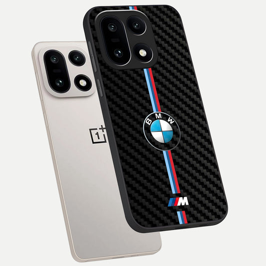  BMW Pattern phone case For Oneplus 15 showing premium glass back cover with detailed artwork