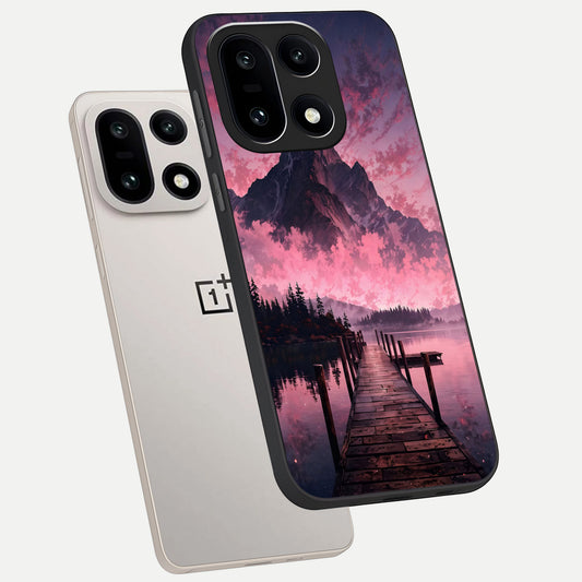  Beautiful Mountain View phone case For Oneplus 15 showing premium glass back cover with detailed artwork