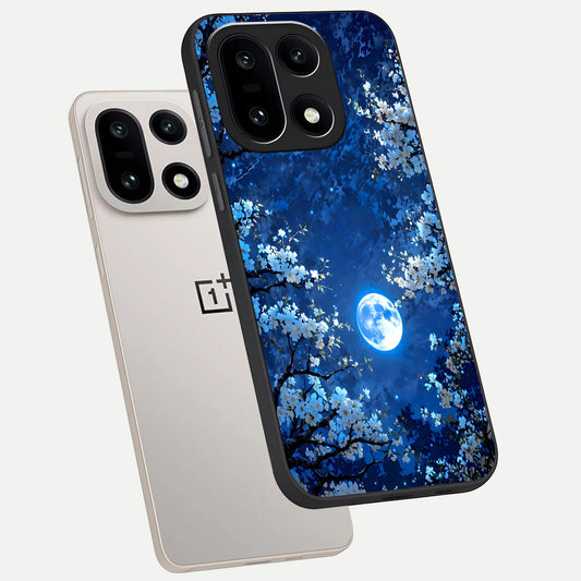  Blossom Moonlight Sky phone case For Oneplus 15 showing premium glass back cover with detailed artwork