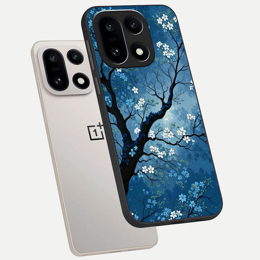  Blue Tree Serenity phone case For Oneplus 15 showing premium glass back cover with detailed artwork