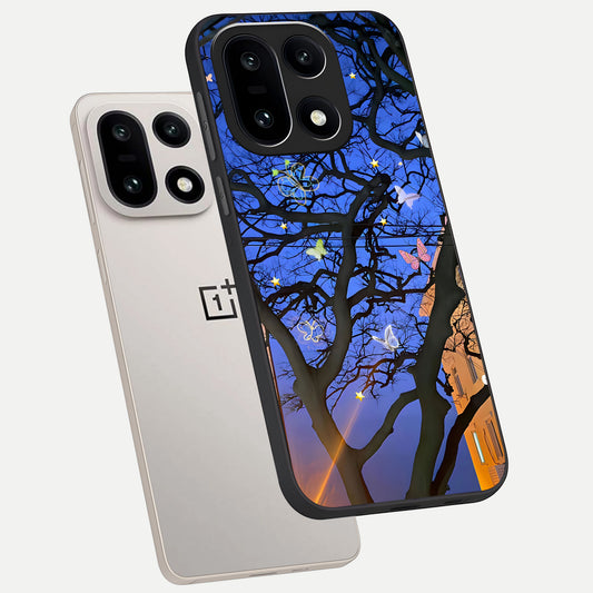  Butterfly Night Magic phone case For Oneplus 15 showing premium glass back cover with detailed artwork