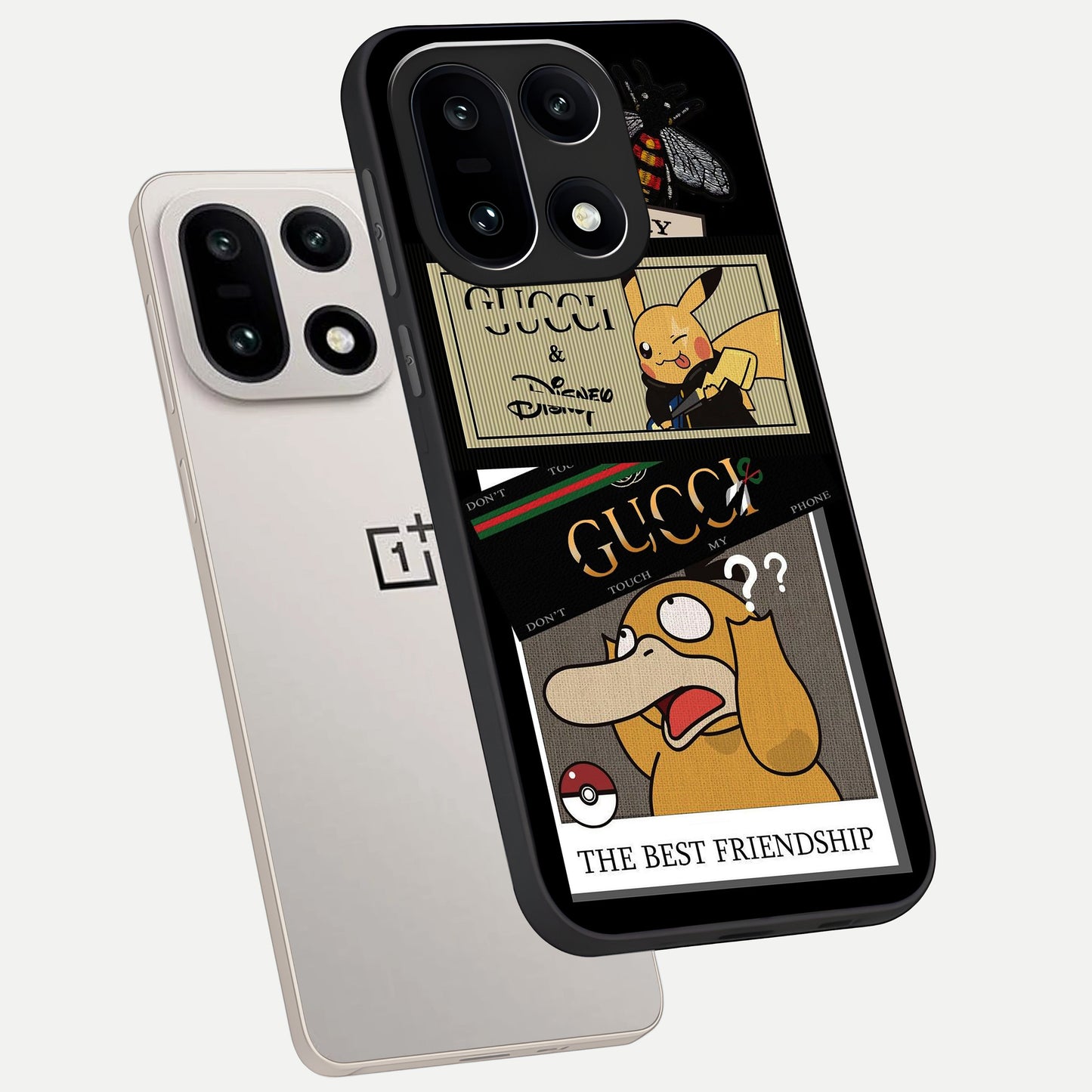  Cartoon Brand Play Mashup phone case For Oneplus 15 showing premium glass back cover with detailed artwork