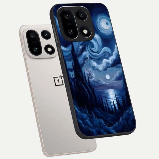  Celestial Dream Van Gogh phone case For Oneplus 15 showing premium glass back cover with detailed artwork