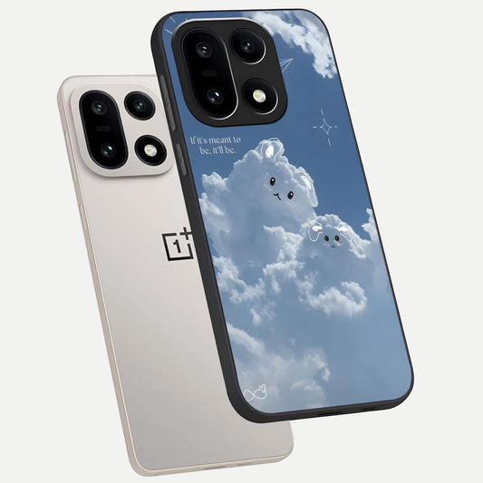  Cloud Bunny Dreams phone case For Oneplus 15 showing premium glass back cover with detailed artwork