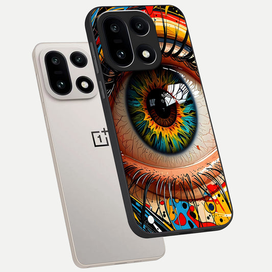  Colorful Eye phone case For Oneplus 15 showing premium glass back cover with detailed artwork