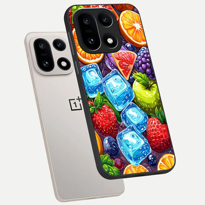  Colorful Fruits with Ice phone case For Oneplus 15 showing premium glass back cover with detailed artwork