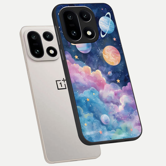  Cosmic Planet Dreams phone case For Oneplus 15 showing premium glass back cover with detailed artwork