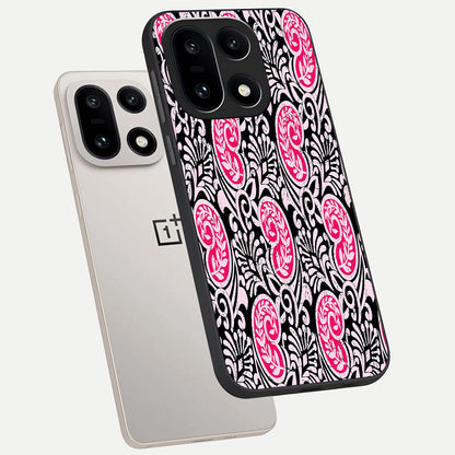  Crimson Paisley Charm phone case For Oneplus 15 showing premium glass back cover with detailed artwork