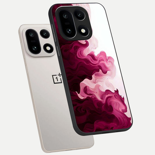  Crimson Wave Flow phone case For Oneplus 15 showing premium glass back cover with detailed artwork