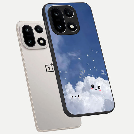  Cute Blossom Cloud phone case For Oneplus 15 showing premium glass back cover with detailed artwork