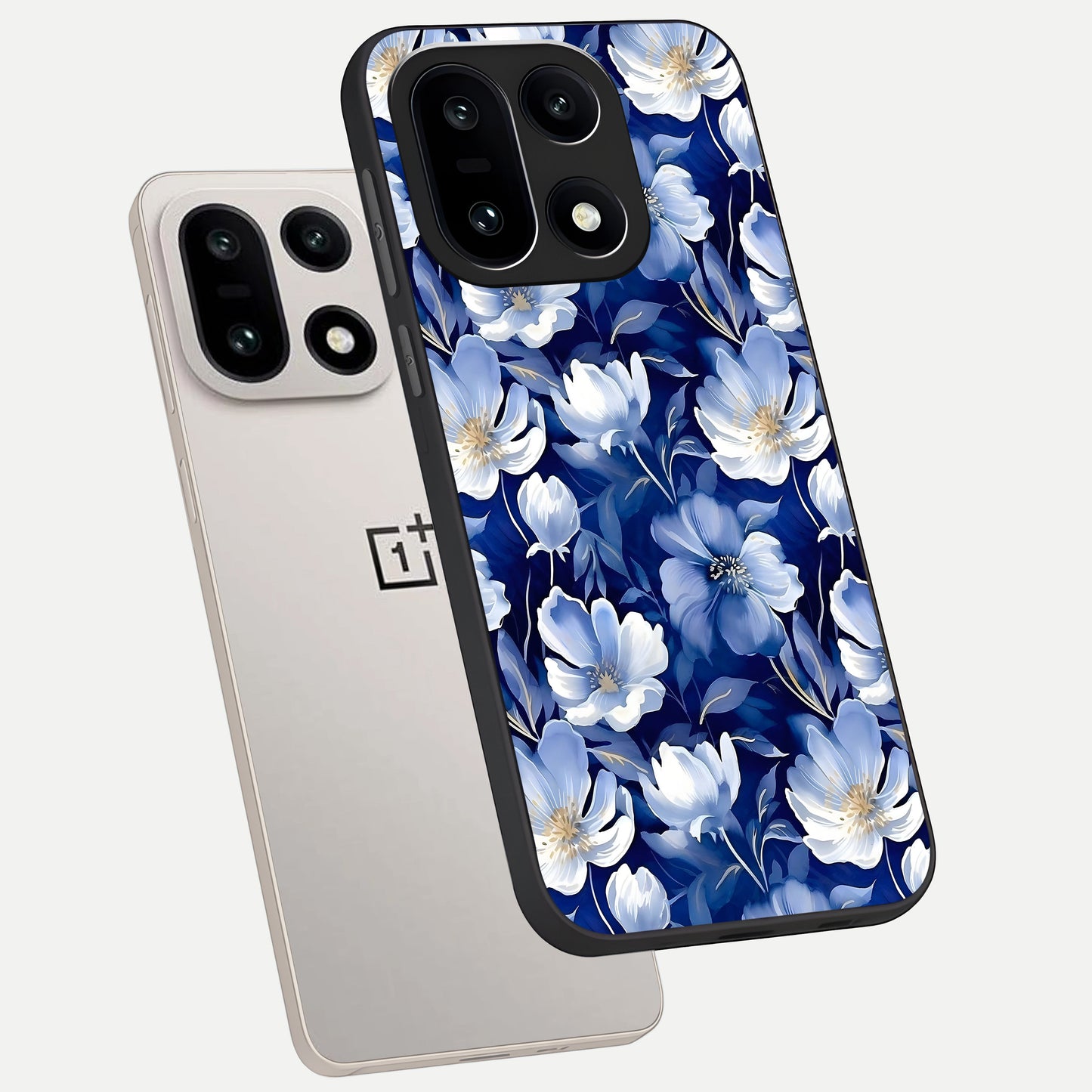  Cute Floral Patterns phone case For Oneplus 15 showing premium glass back cover with detailed artwork