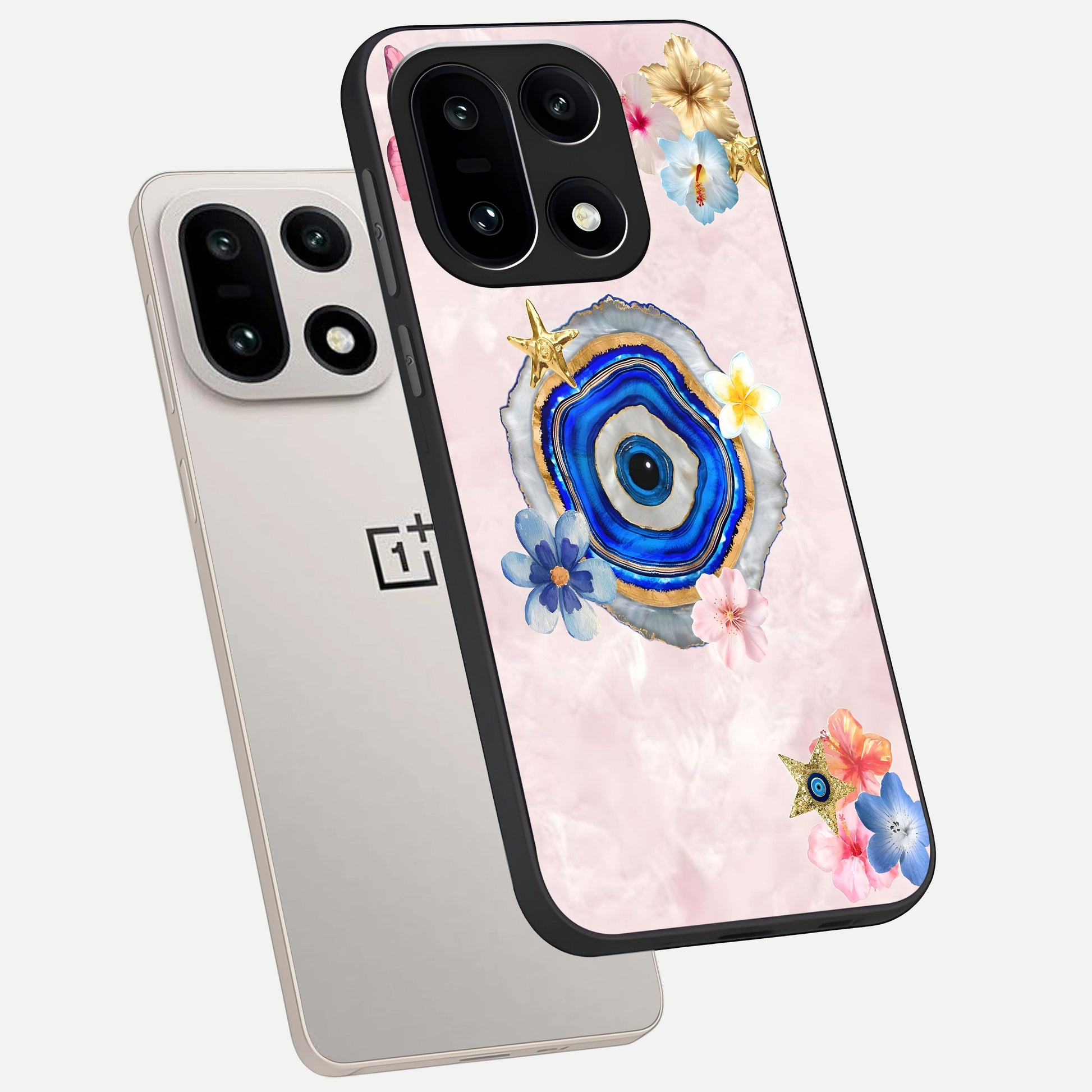  Divine Aura Bloom phone case For Oneplus 15 showing premium glass back cover with detailed artwork