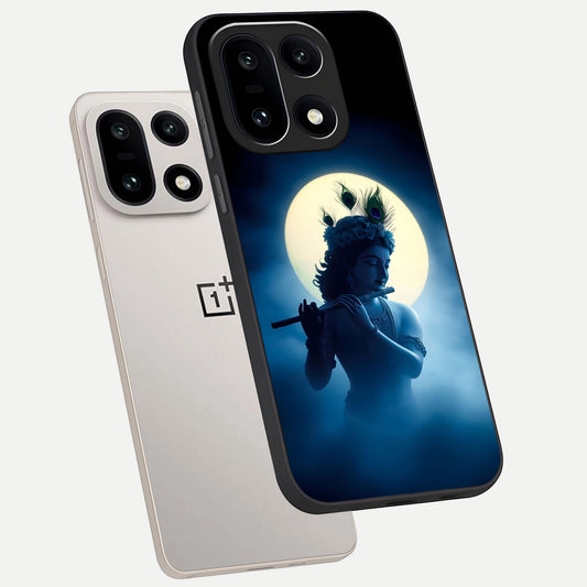  Divine Moon Flute phone case For Oneplus 15 showing premium glass back cover with detailed artwork