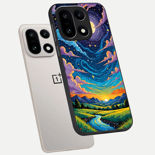  Dreamy Night Landscape phone case For Oneplus 15 showing premium glass back cover with detailed artwork