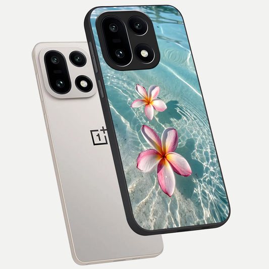  Floating Bloom Bliss phone case For Oneplus 15 showing premium glass back cover with detailed artwork