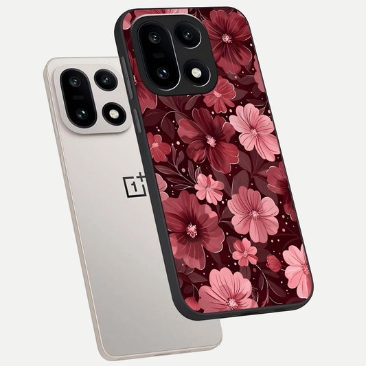  Flower Blush Bloom phone case For Oneplus 15 showing premium glass back cover with detailed artwork