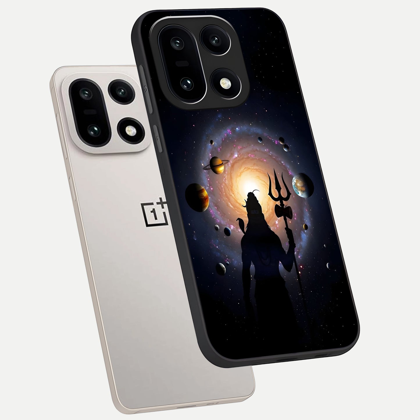  Galactic Shiva Vision phone case For Oneplus 15 showing premium glass back cover with detailed artwork