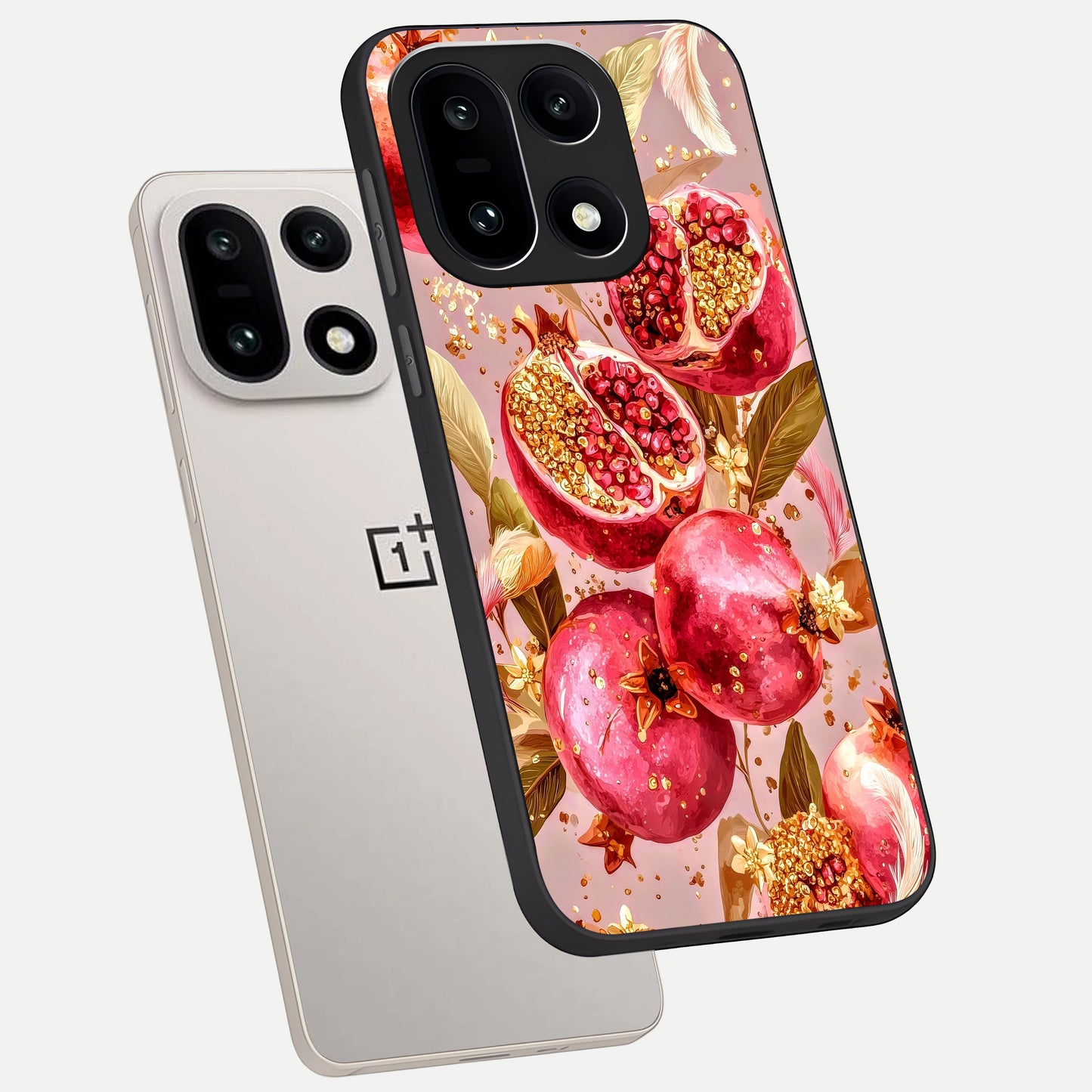 Golden Bloom Glow phone case For Oneplus 15 showing premium glass back cover with detailed artwork
