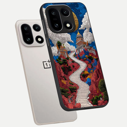  Heavenly Moon Path phone case For Oneplus 15 showing premium glass back cover with detailed artwork