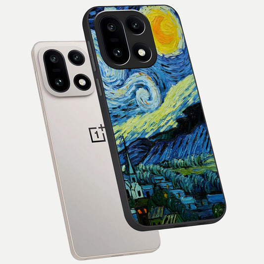  Inspired Van Gogh Art phone case For Oneplus 15 showing premium glass back cover with detailed artwork
