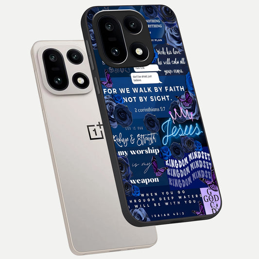  Kingdom Faith Glow phone case For Oneplus 15 showing premium glass back cover with detailed artwork