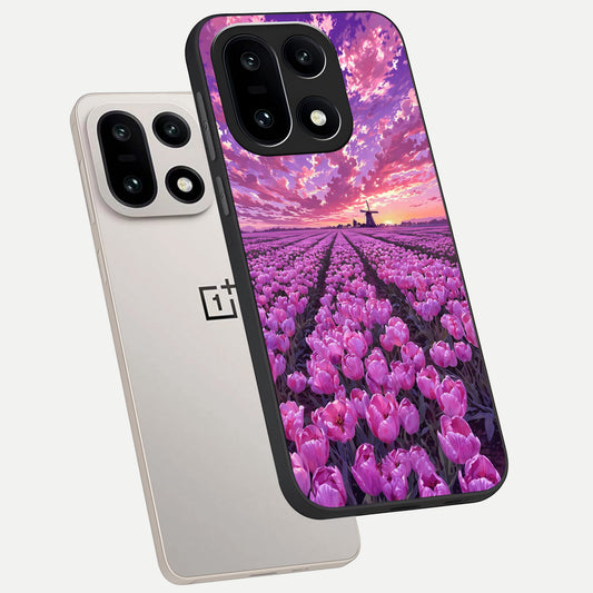  Lavender Dream Skies phone case For Oneplus 15 showing premium glass back cover with detailed artwork