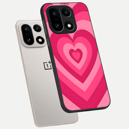  Layered Love Hearts phone case For Oneplus 15 showing premium glass back cover with detailed artwork
