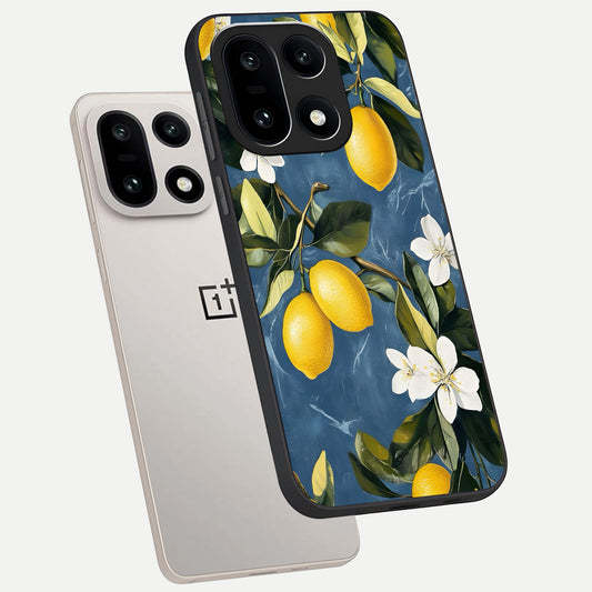  Lemon Dream Garden phone case For Oneplus 15 showing premium glass back cover with detailed artwork