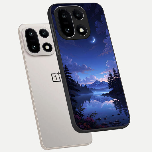  Midnight Lake Peace phone case For Oneplus 15 showing premium glass back cover with detailed artwork