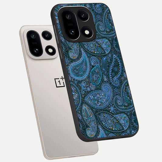  Midnight Paisley Glow phone case For Oneplus 15 showing premium glass back cover with detailed artwork