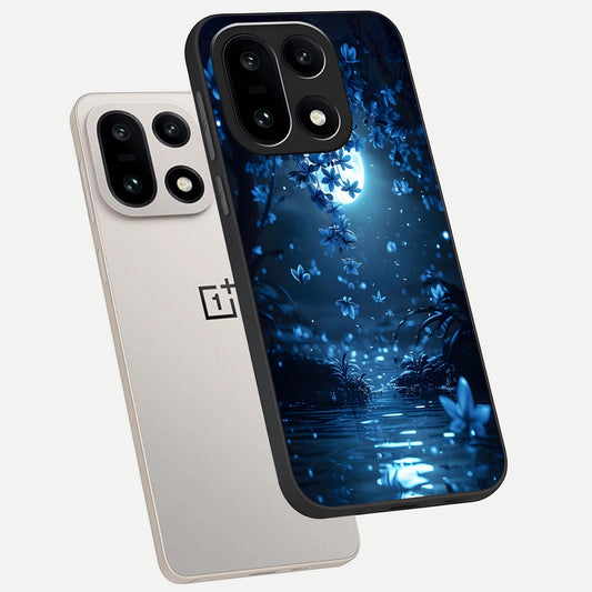  Moonlight Petal Dream phone case For Oneplus 15 showing premium glass back cover with detailed artwork