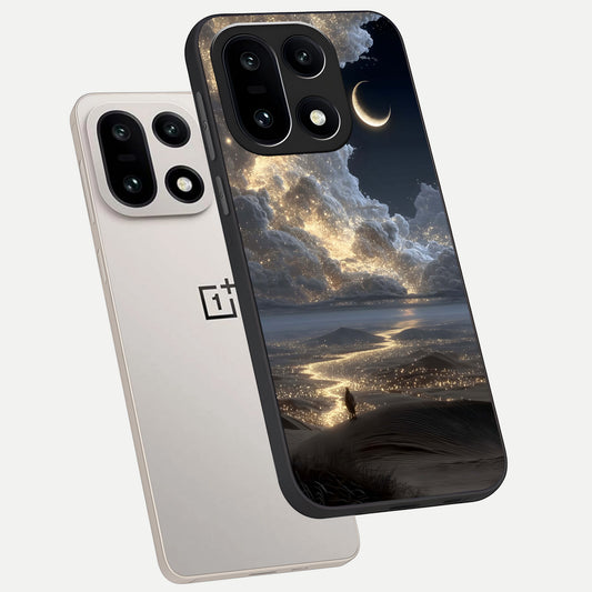  Moonlight Spark Path phone case For Oneplus 15 showing premium glass back cover with detailed artwork