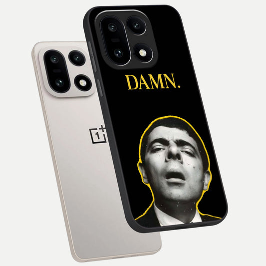  Mr Bean Damn phone case For Oneplus 15 showing premium glass back cover with detailed artwork
