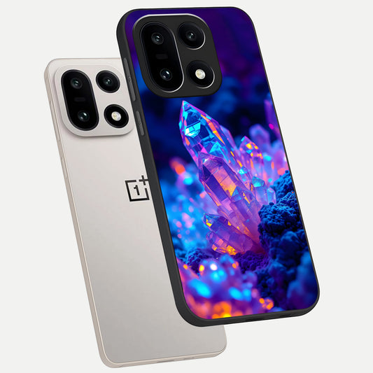  Neon Aura Shards phone case For Oneplus 15 showing premium glass back cover with detailed artwork