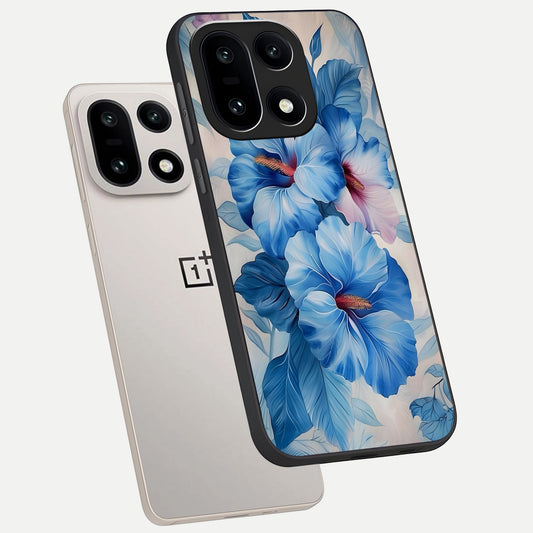  Ocean Hibiscus Grace phone case For Oneplus 15 showing premium glass back cover with detailed artwork