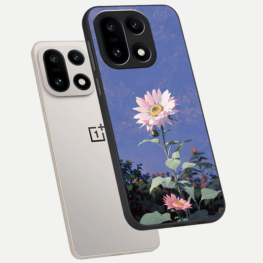  Pink Shells Outline phone case For Oneplus 15 showing premium glass back cover with detailed artwork