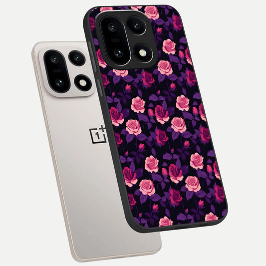  Rose Garden Twilight phone case For Oneplus 15 showing premium glass back cover with detailed artwork