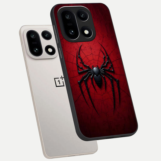  Superhero Web Emblem phone case For Oneplus 15 showing premium glass back cover with detailed artwork