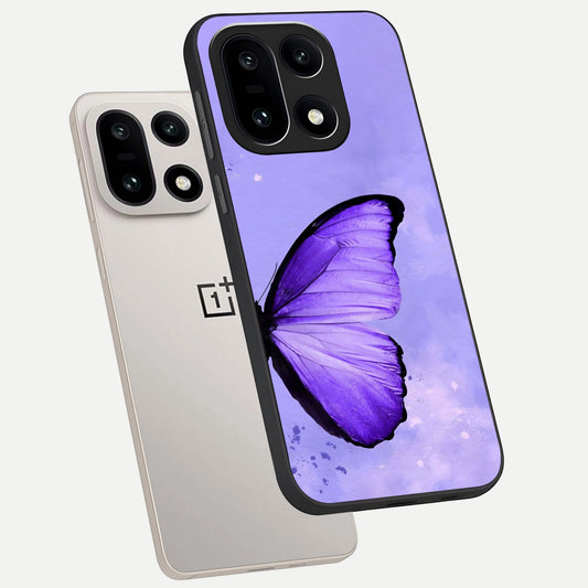  Violet Dream Wing phone case For Oneplus 15 showing premium glass back cover with detailed artwork