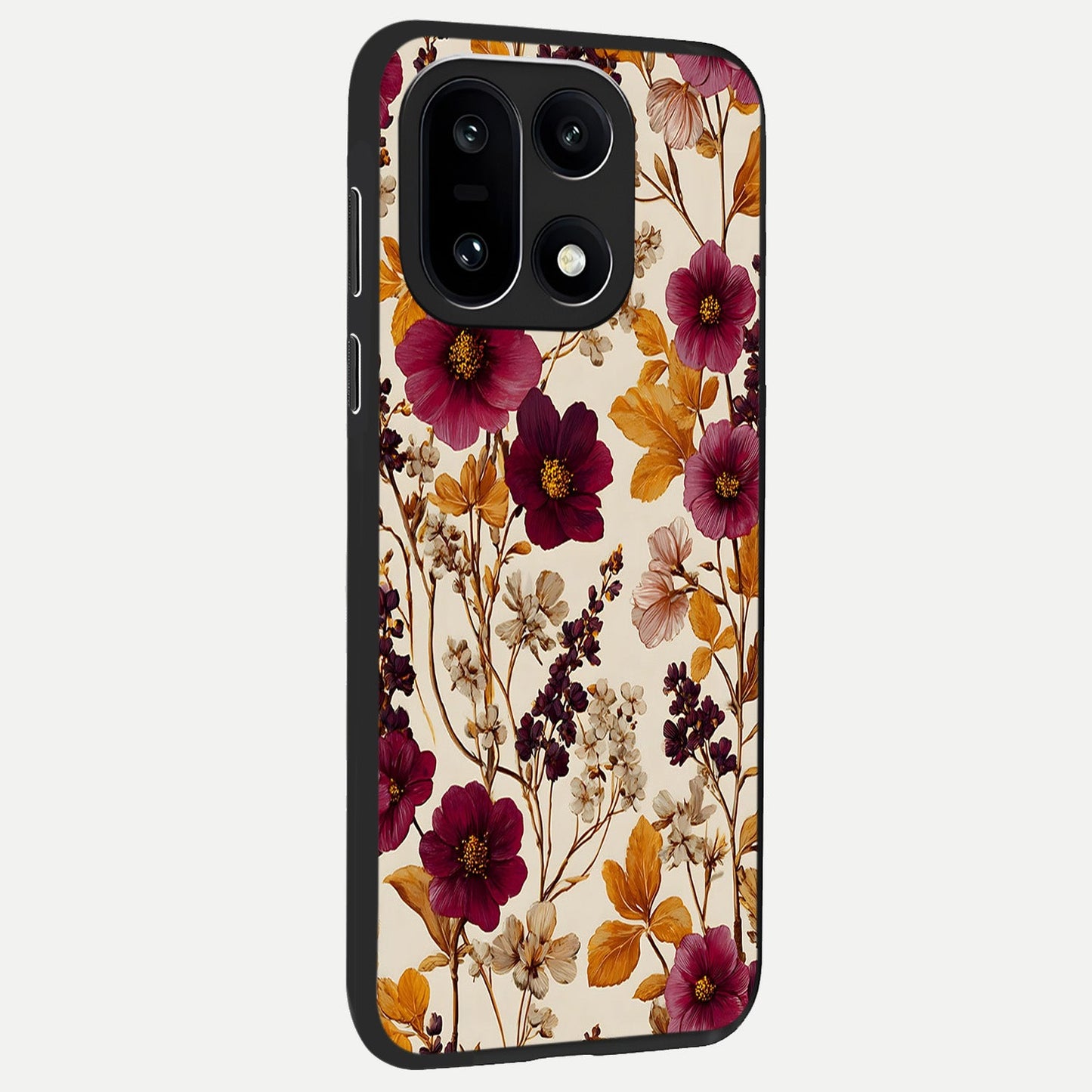  Autumn Wine Bloom back cover For Oneplus 15 slim fit glass case with vibrant aesthetic design