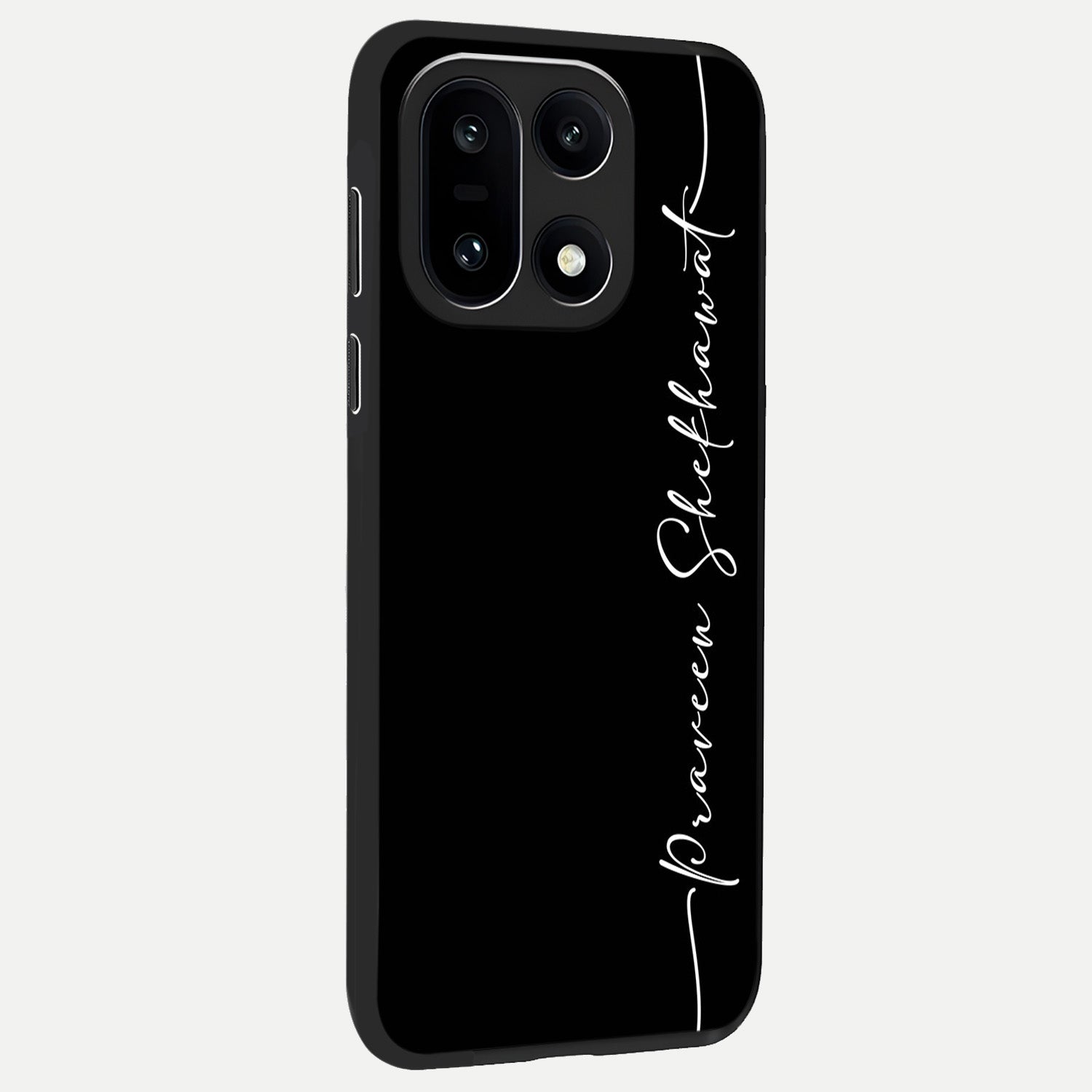  Black Tune Custom Name back cover For Oneplus 15 slim fit glass case with vibrant aesthetic design
