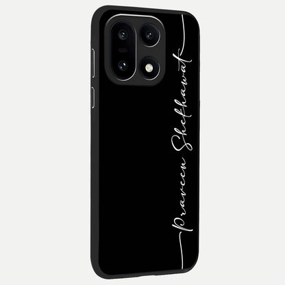  Black Tune Custom Name back cover For Oneplus 15 slim fit glass case with vibrant aesthetic design