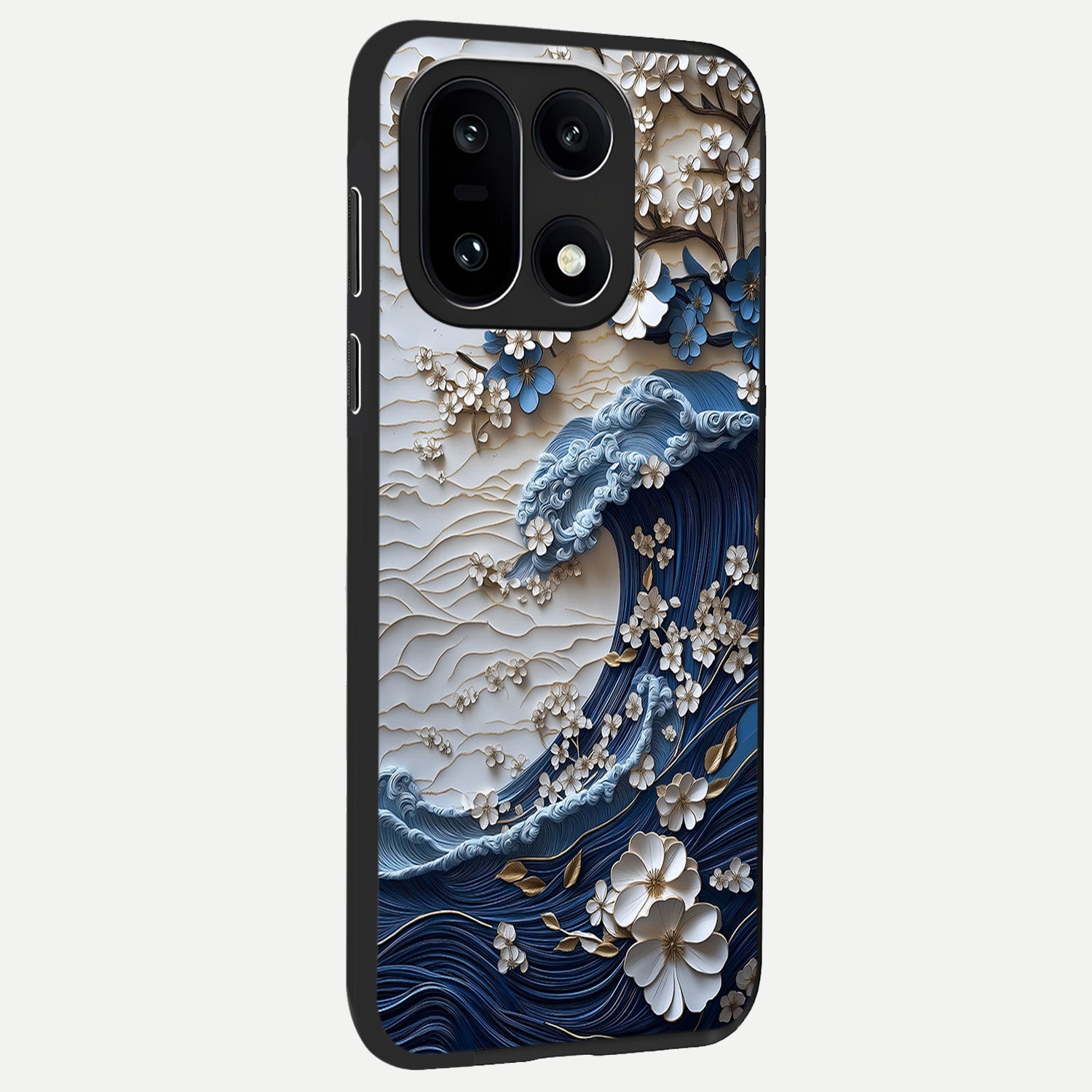  Blossom Wave Art back cover For Oneplus 15 slim fit glass case with vibrant aesthetic design