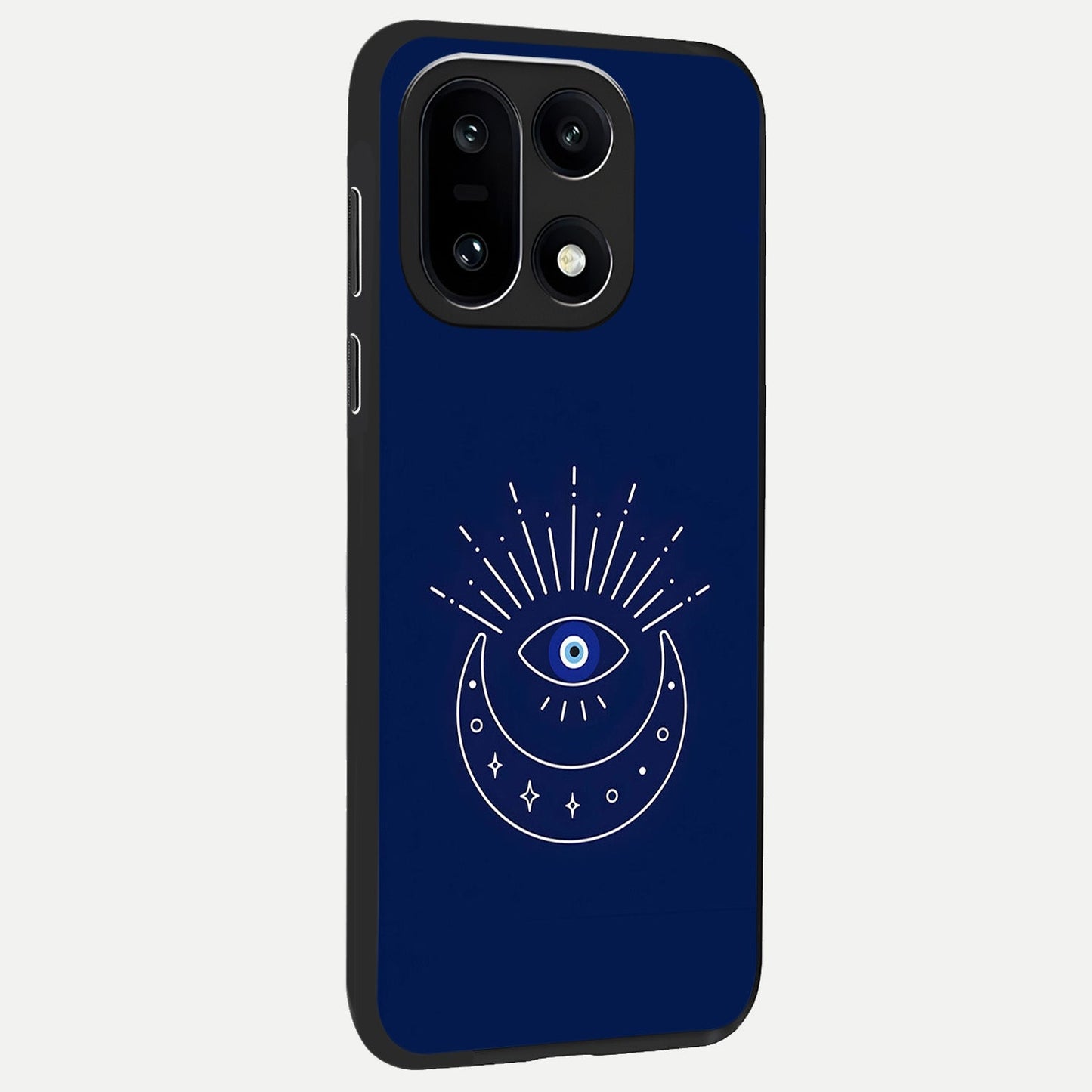 Blue Evil Eye back cover For Oneplus 15 slim fit glass case with vibrant aesthetic design
